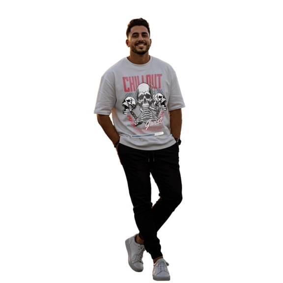 G West Chill Out Oversized Mens T-Shirt White Size- XL