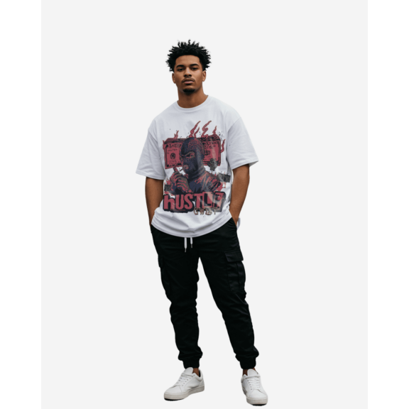 G West Death Drift Men's Oversized T-Shirt White Size- M