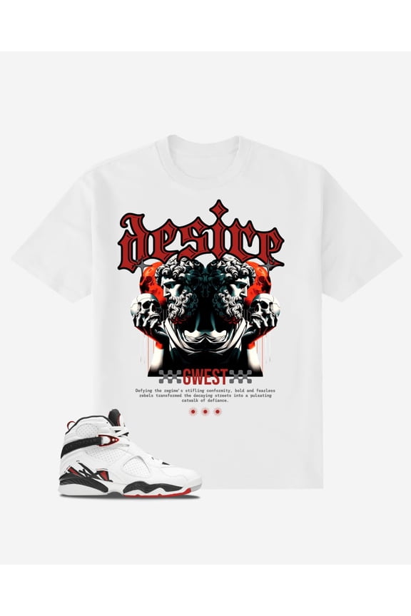 Desire Oversized Mens T-Shirt White Size- 5XL