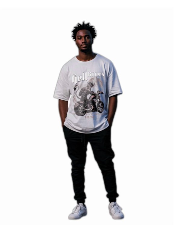 Devil Hell Riders Oversized Mens T-Shirt White Size- 3XL