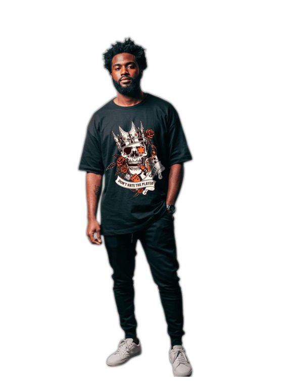 Don't Hate Player Oversized Mens T-Shirt Black Size- 4XL