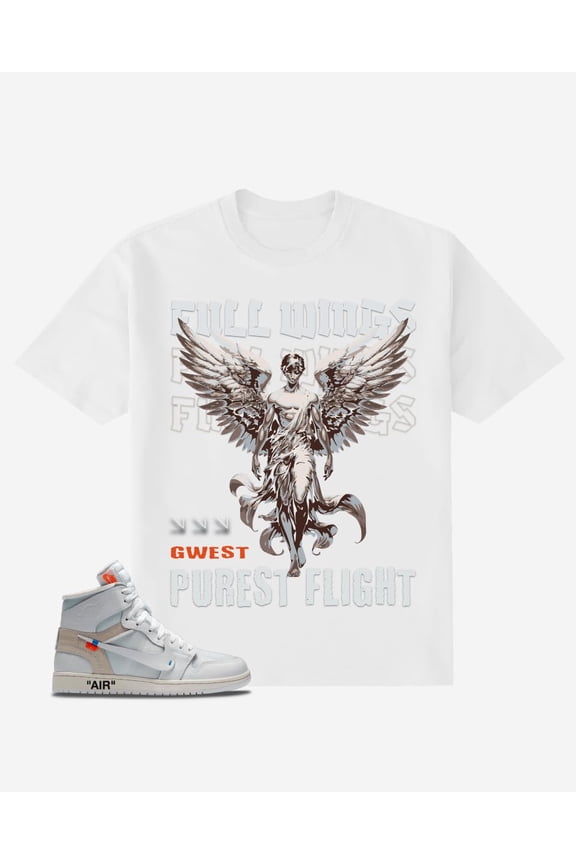 Full Wings Oversized Mens T-Shirt White Size- S