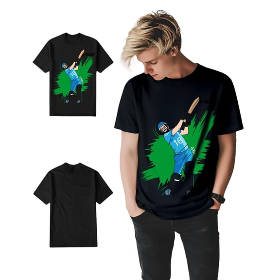 G-West G West Cricket India T-Shirt BLACK Size-S