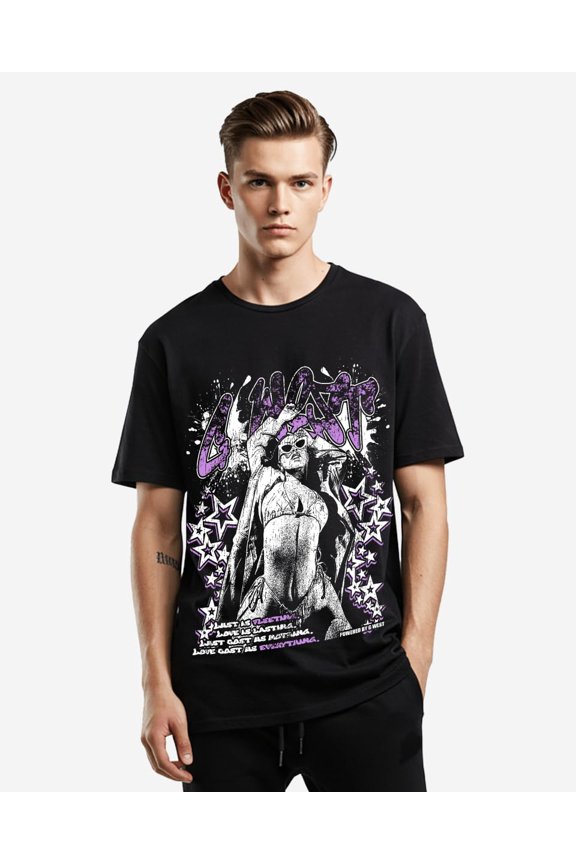 Heat Check Oversized Tee Mens Black-Grey Size- M