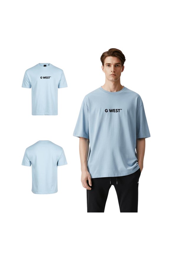 Heavyweight Logo Wear Oversized Mens T-Shirt Blue Size- XL