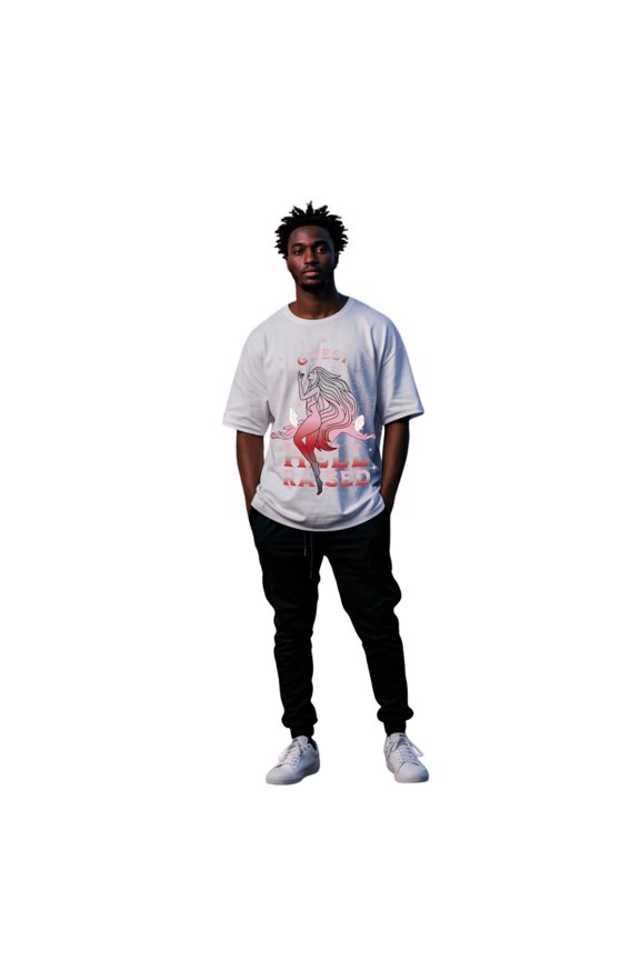 Hell Raised Oversized Mens T-Shirt White Size- 4XL