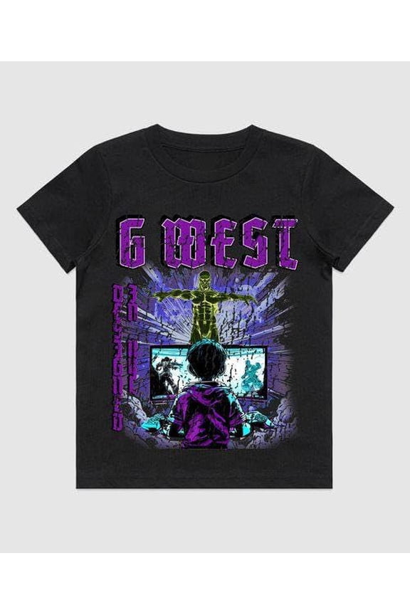Kids Game Of G Purple Mens T-Shirt Black Size- S