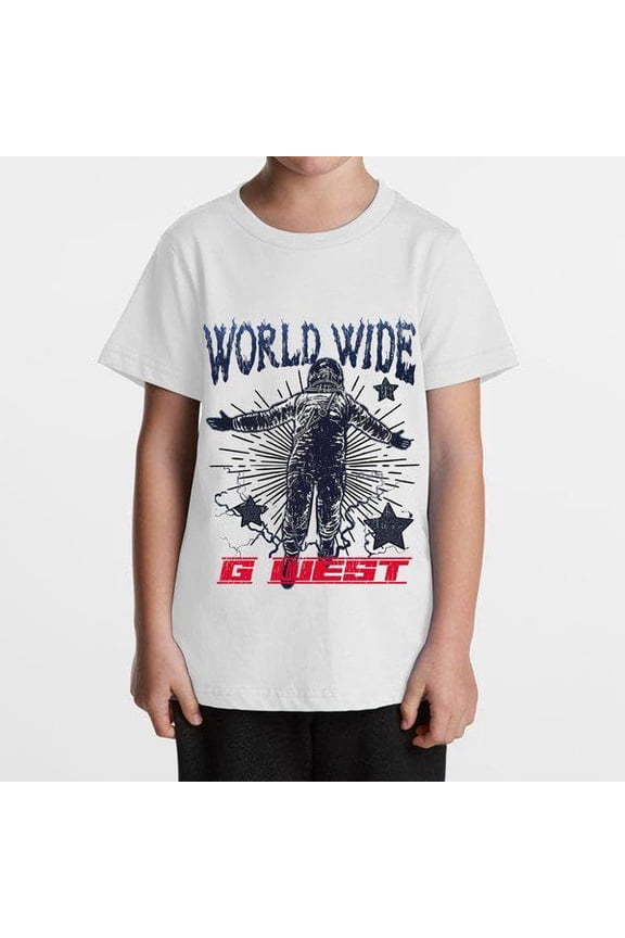Kids Olympic World Wide Star Mens T-Shirt White Size- XS