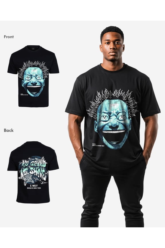 Mens Electrical Einstein Oversized T-Shirt Blue Size- M