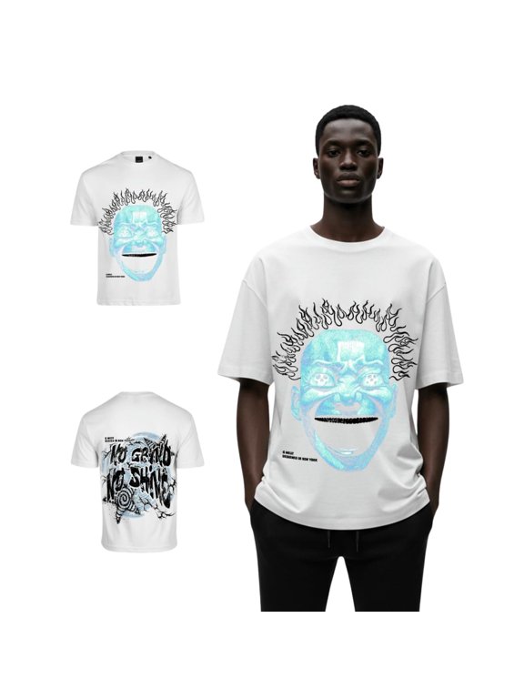 Mens Electrical Einstein Oversized T-Shirt White Size- XXL