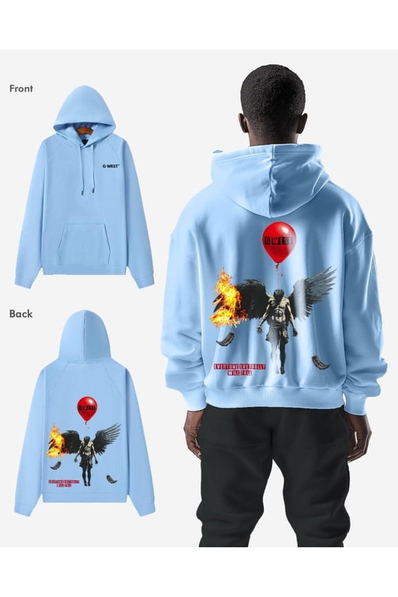 Mens Fallen Angel Oversize Hoodie UNC BLUE / XL