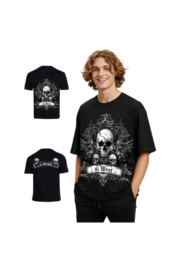 Mens Hell City Oversized T-Shirt Black Size- XXL