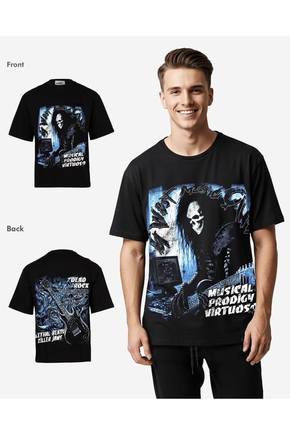 Mens Musical Prodigy Virtuoso Premium Oversized T-Shirt Black Size- XXL