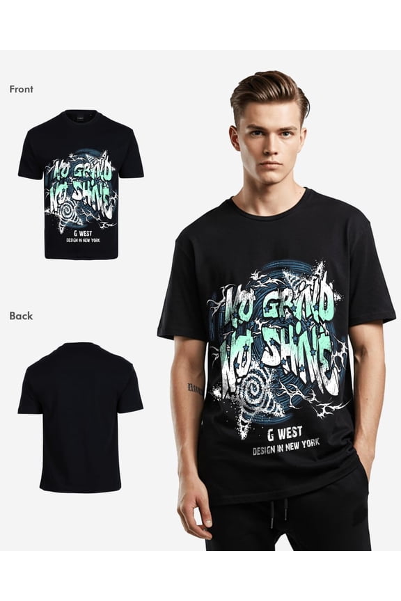 Mens No Grind No Shine Oversized T-Shirt Black Size- XS