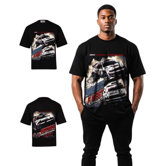 G West Mens Racing Club Double Hit Premium Oversized T-Shirt Black Size- M