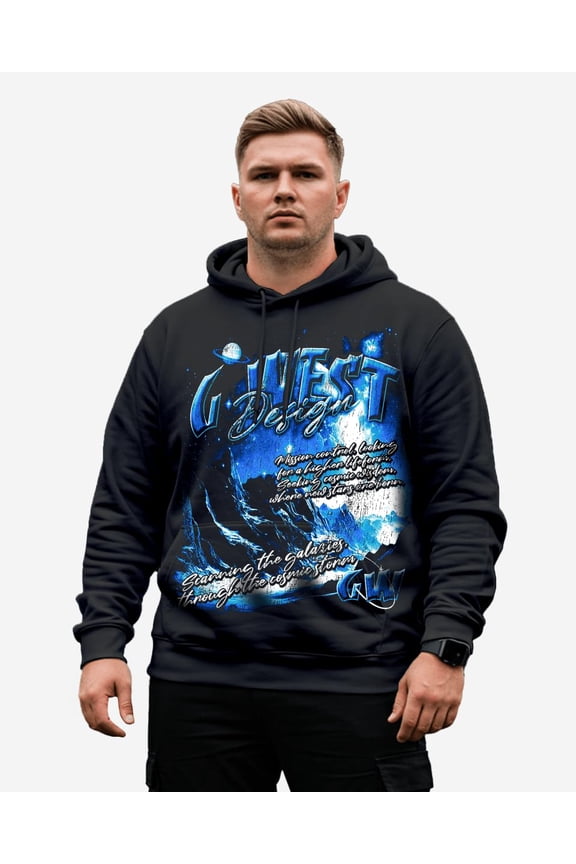 Mens Rolling Seas Hoodie Big And Tall Black Size- 3-X