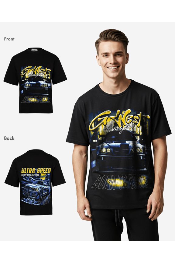 Mens Ultra Speed Premium Oversized T-Shirt Black Size- M