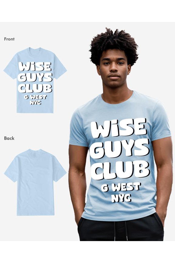 Mens Wise Guys Club Tee COOL BLUE Size- XX-Large