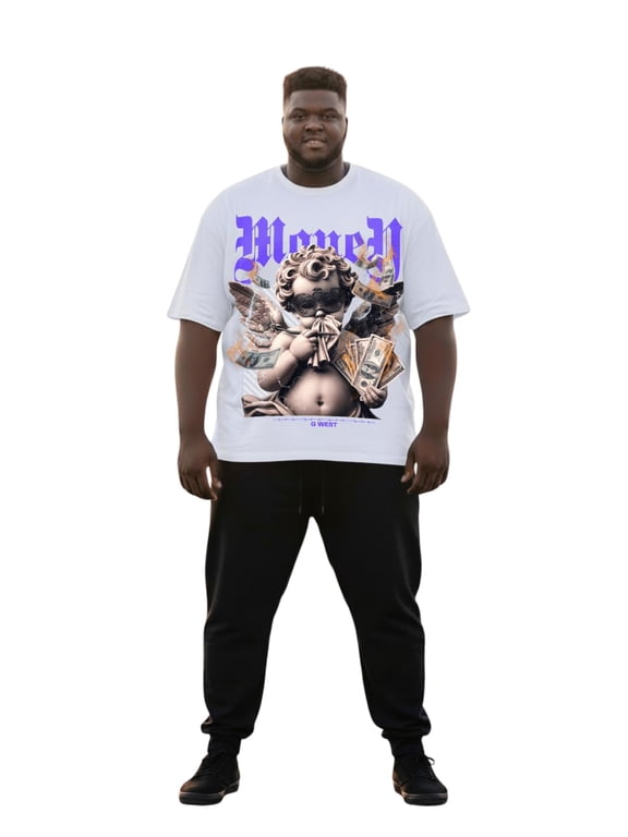 Money Is Everything Big And Tall Oversized T-Shirt White Size- 5XL