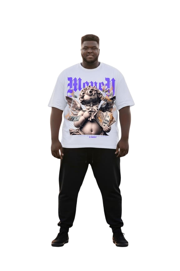 Money Is Everything Big And Tall Oversized T-Shirt White Size- 5XL