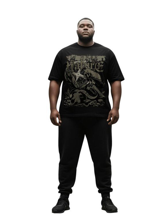 Nature's Law Big And Tall Oversized T-Shirt Black Size- 4XL
