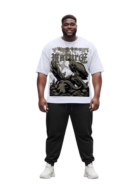 Nature's Law Big And Tall Oversized T-Shirt White Size- 3XL