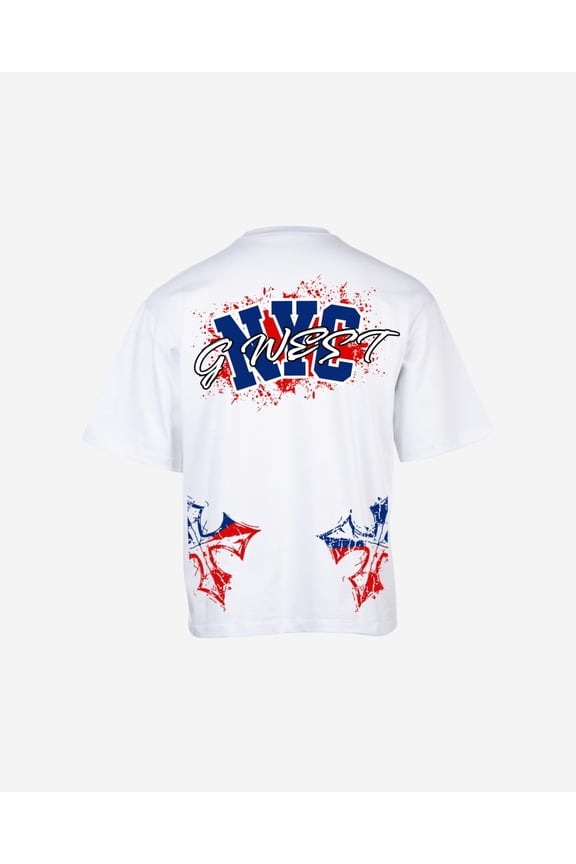 Nyc Blood Arch Logo T-Shirts Big and Tall Mens White Size- 4XL