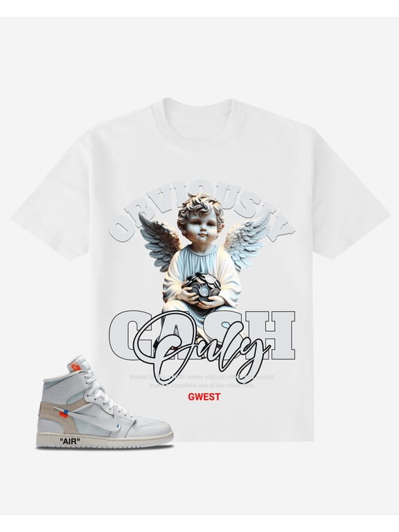 Obviously Cash Only Oversized Mens T-Shirt White Size- 5XL