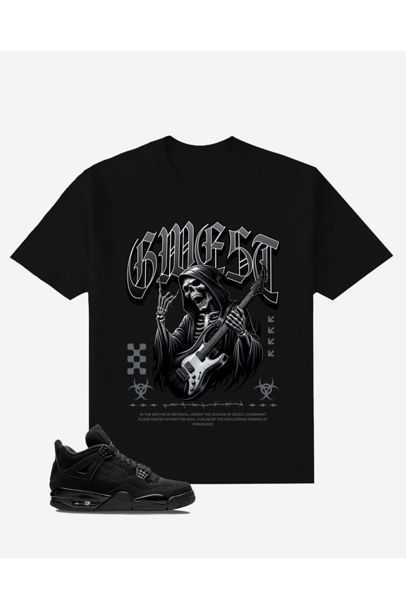 G-West Revenge Skeleton Oversized T-Shirt Mens Black Size- Medium