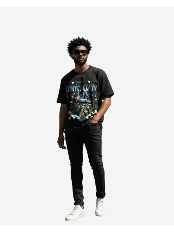Rich Man Oversized Mens T-Shirt Black Size- 5XL