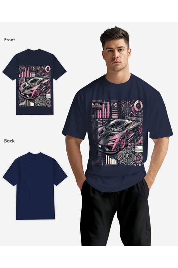 Rose Velocity Mens T-Shirt Navy Size- L