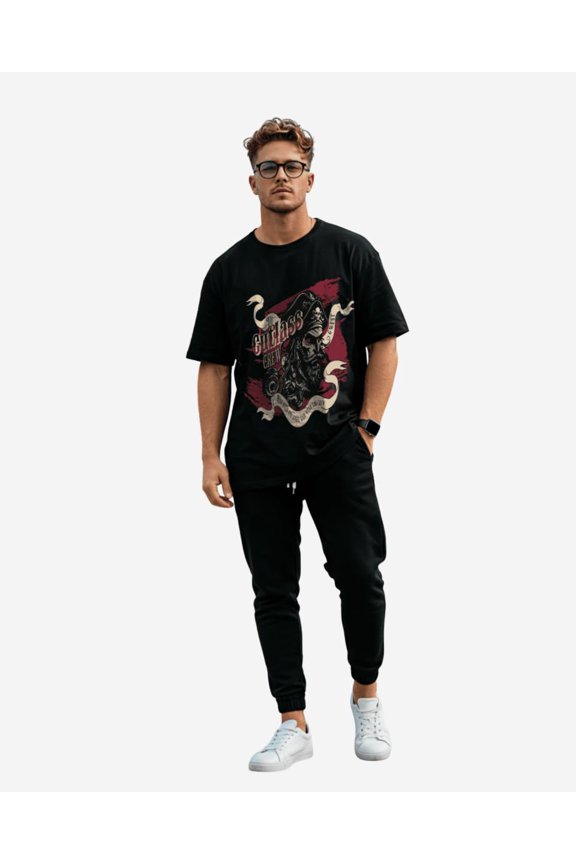 The Cutlass Crew Oversized Mens T-Shirt Black Size- XXL