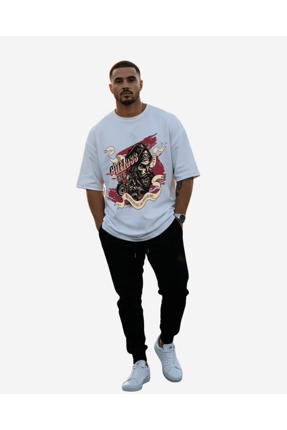 The Cutlass Crew Oversized Mens T-Shirt White Size- L