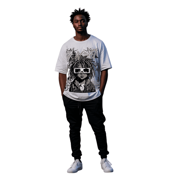 G West Urban Genesis Men's Oversized T-Shirt White-Cave Size- XS