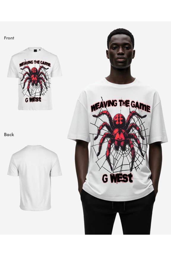 Mens Weaving The Game Oversized T-Shirt White/Red Size- XS