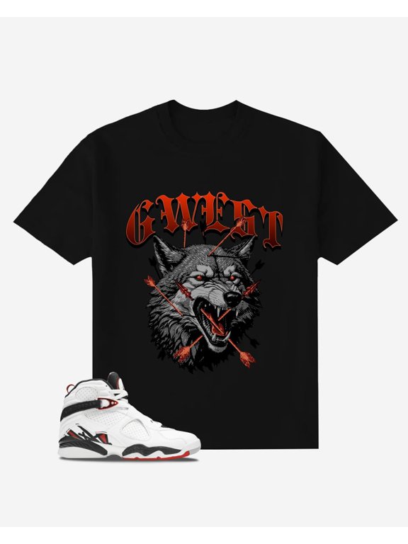 Wolf Oversized Mens T-Shirt Black Size- 3XL