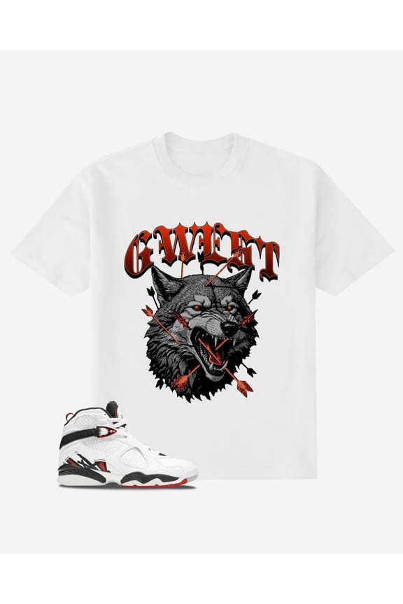 Wolf Oversized Mens T-Shirt White Size- L