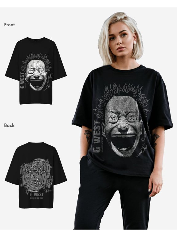 Women Electrical Einstein Oversized T-Shirt Black Size- S