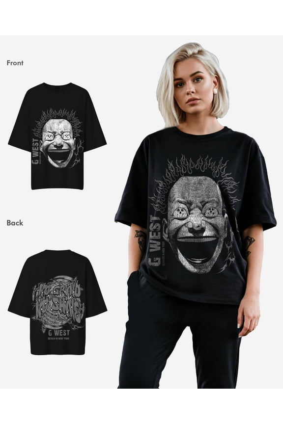 Women Electrical Einstein Oversized T-Shirt Black Size- XXL