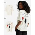 thumbnail image 1 of G West Womens Oversized Drunk In Sorrow Tee Cream Size- X-Small, 1 of 5