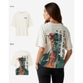 thumbnail image 1 of G West Womens Oversized World Wide Chain Tee Cream Size- Small, 1 of 5
