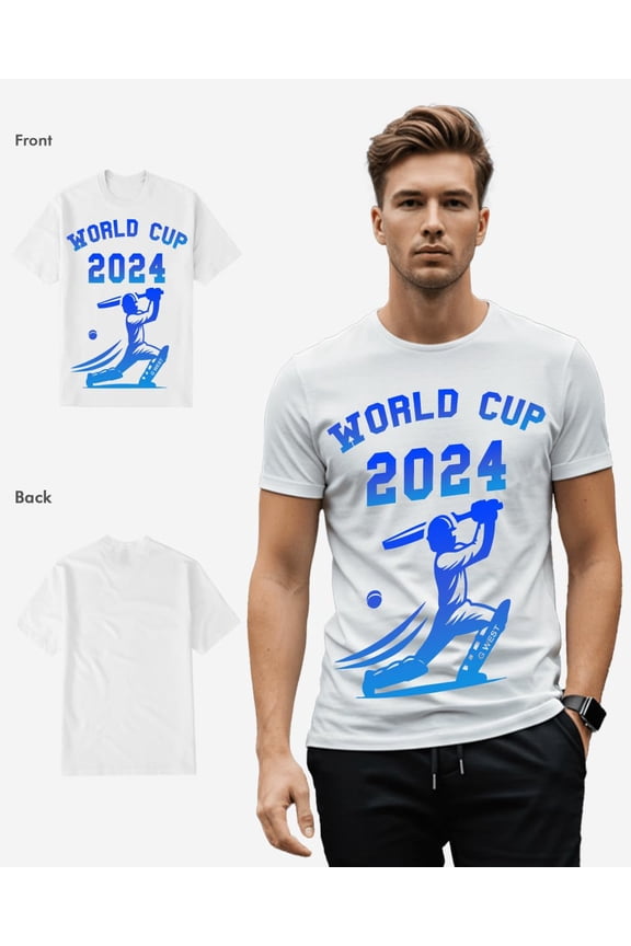 World Cup 2024 Mens T-Shirt White Size- 4XL