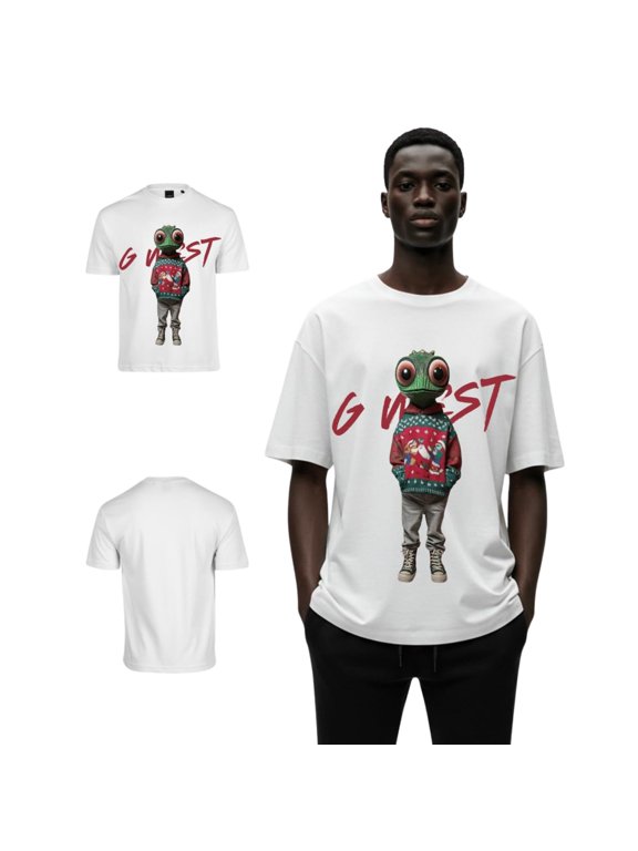 Mens Yule Tide Tyrant Oversized T-Shirt White Size- M
