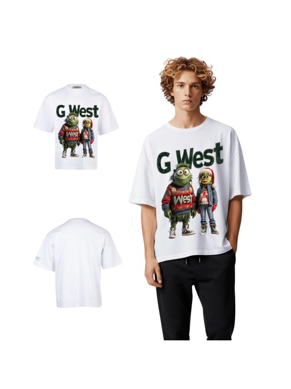 Yuletide Buddies Oversized Mens T-Shirt White Size- S
