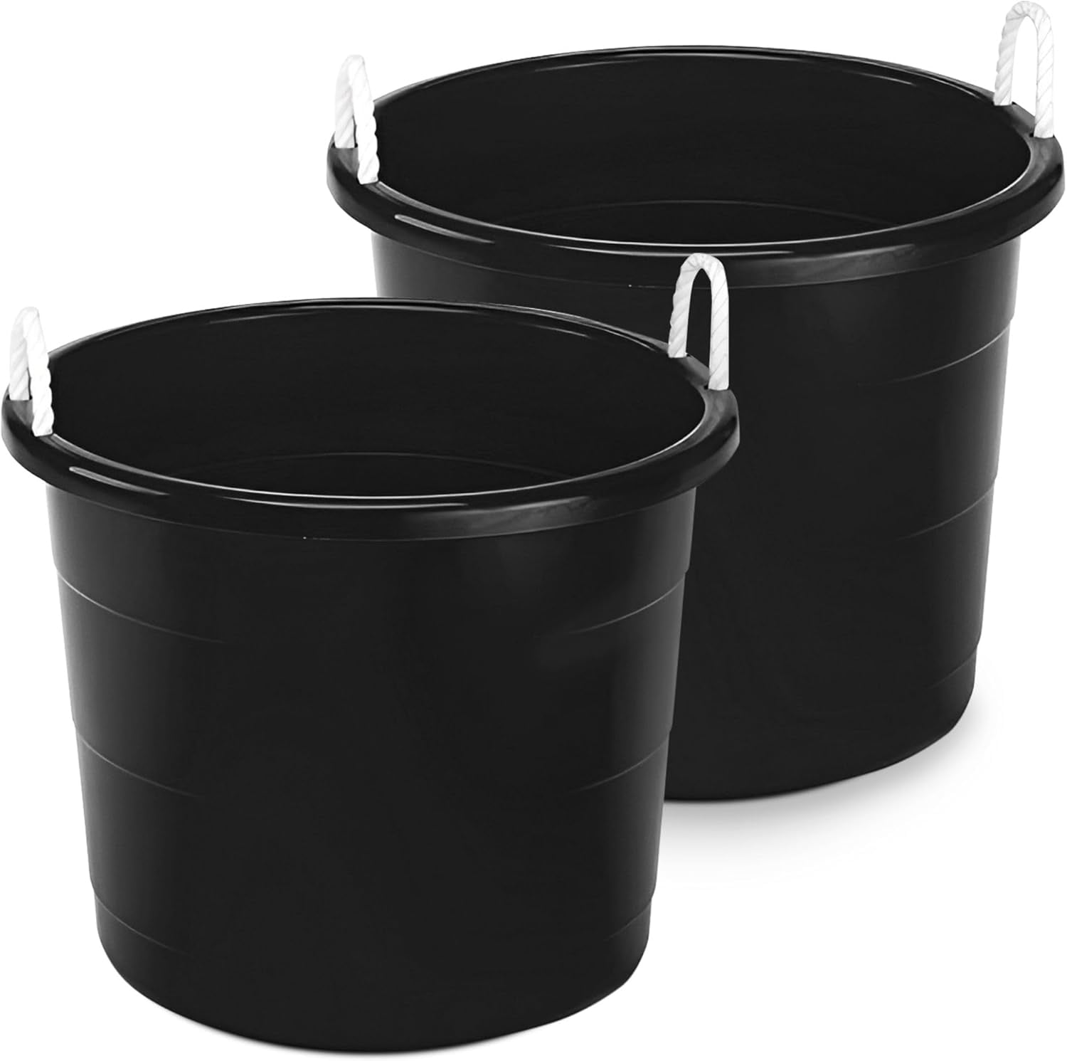 G&X Utility Tub, Large Plastic Storage Bucket with Rope Handles ...