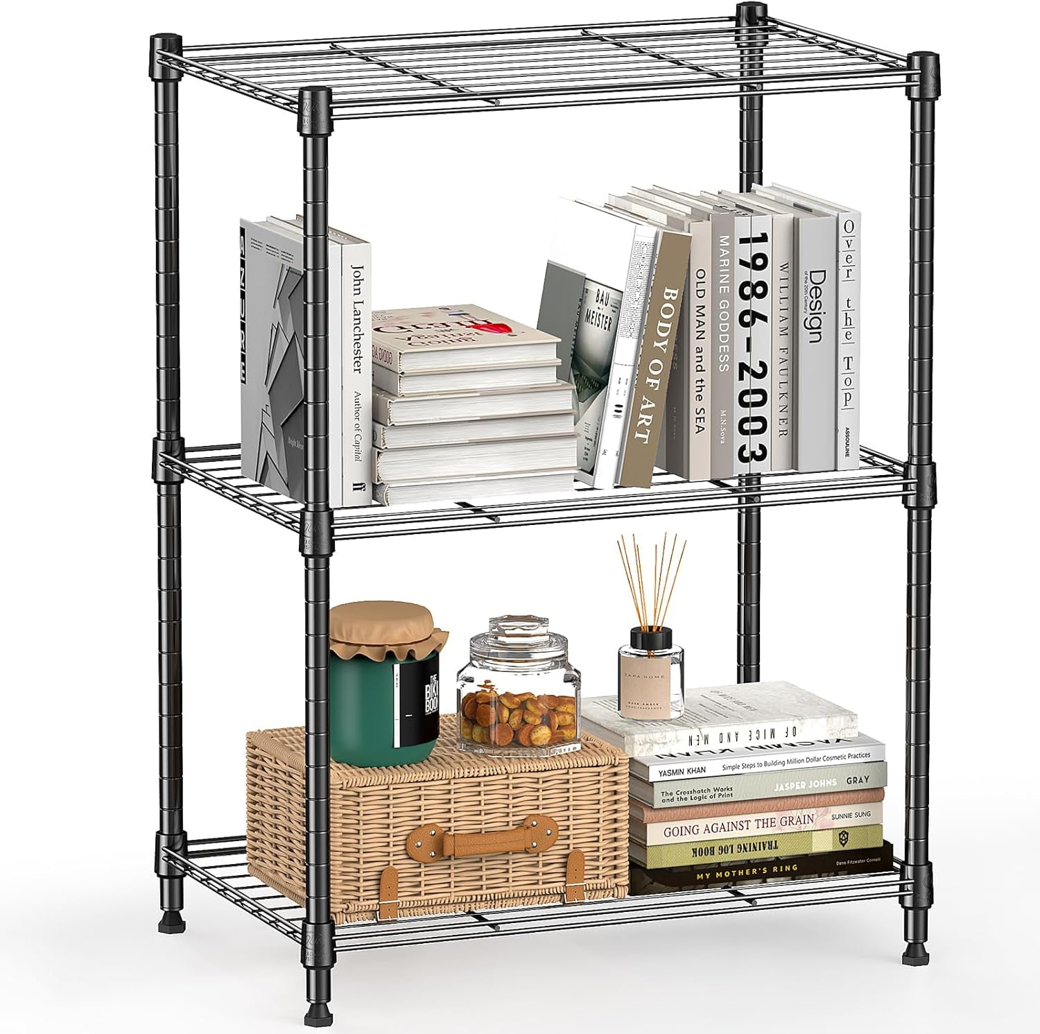 Utility Storage Unit G&X450 lbs Steel Storage Shelving 3-Tier Utility Shelving Unit (11.8