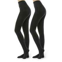 G&Y 2 Pairs Fleece Lined Tights for Women - 100D Opaque Warm Winter Pantyhose