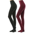 thumbnail image 1 of G&Y 2 Pairs Fleece Lined Tights for Women - 100D Opaque Warm Winter Pantyhose, Burgundy M, 1 of 6