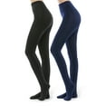 thumbnail image 1 of G&Y 2 Pairs Fleece Lined Tights for Women - 100D Opaque Warm Winter Pantyhose, Navy Blue XL, 1 of 6
