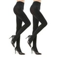 thumbnail image 1 of G&Y 2 Pairs Semi Opaque Tights for Women - 70D Microfiber Control Top Pantyhose, 2Black, M, 1 of 8